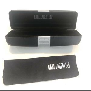 New Karl Lagerfeld Eyeglasses Black Hard Case